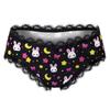 LittleForBig Men's Cute Rabbit Moon Mesh Panties, Black, Size S
