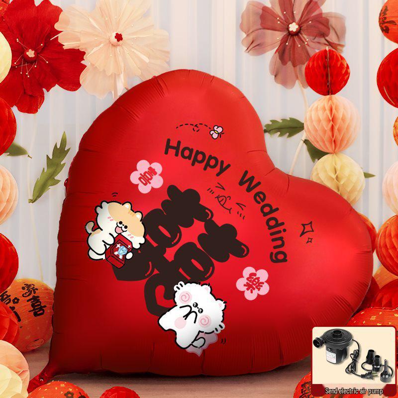 Heart-Shaped Balloon Wedding Decoration Set: Perfect for Engagements and Photo Props.