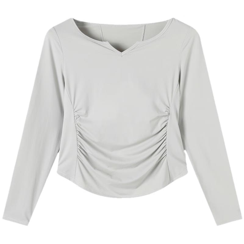 TonLion Women s Waist-Cinching Long-Sleeve T-Shirt L
