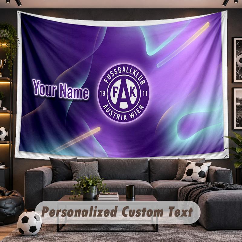 Austria Wien FC Personalized Tapestry Support Custom Name, Wall Art Home Decoration