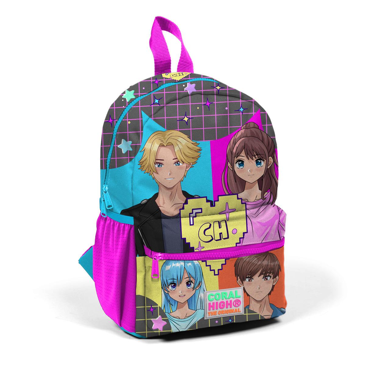 

Рюкзак Minik Yuva Серый Синий Розовый Аниме С Рисунком Два Отделения 23537