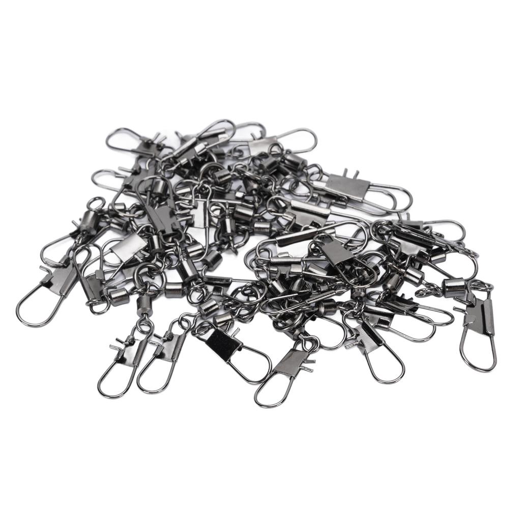 10PCS Fishing Barrel Swivels with Safe Snaps Stainless Steel High Strength Interlock Snap Rolling Co
