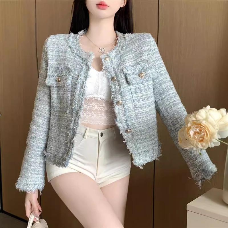 (avec doublure intérieure) Manteau Court Femme Sens du Design Automne Nouveau Xiaoxiang Célébrité Française Sens Haut de Gamme Tempérament