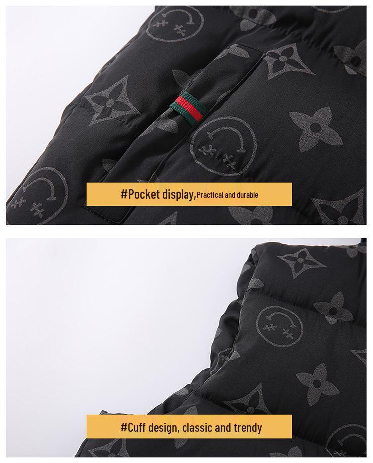 Korean Style Reflective Letter Cotton Vest: Warm, Hooded, Slim Fit Sleeveless Jacket for Men