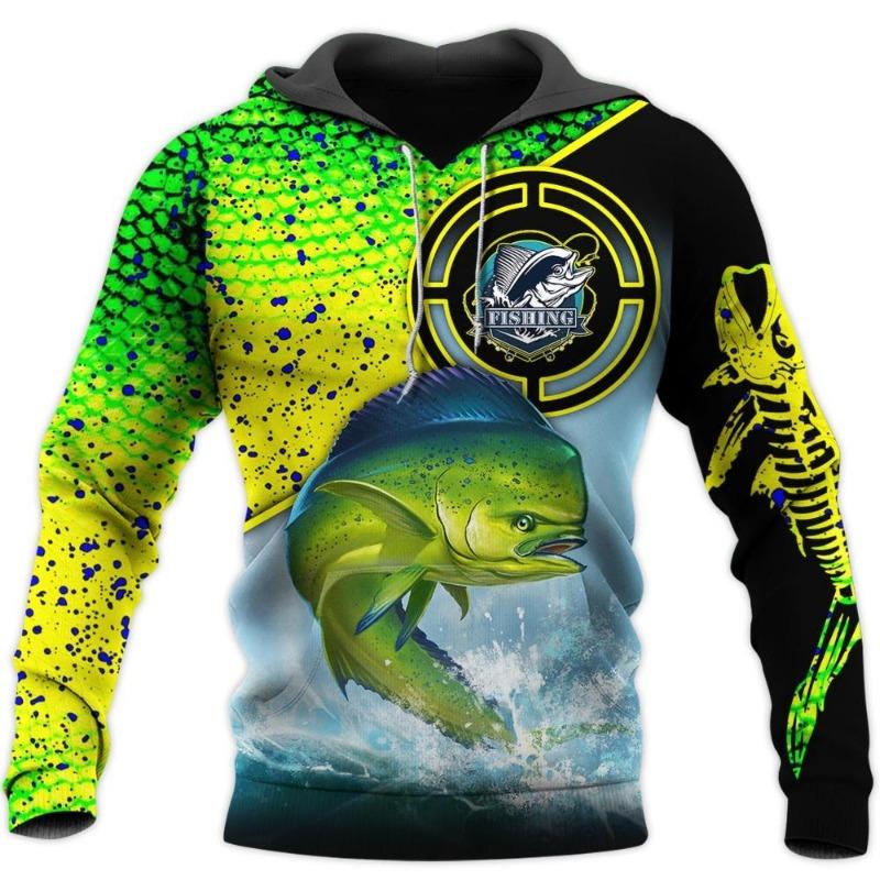 Spring Autumn Sweatshirts Fashion Fishing Men's Hoodie 3D Printing Casual Fashion Sportswear Top
