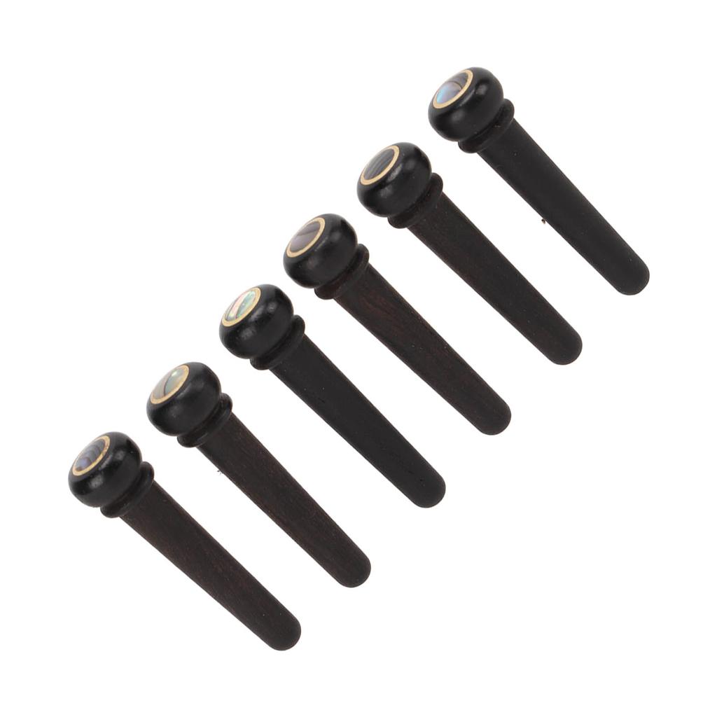 6stk Gitarbroklynger Sort Wood Bridges Pins Gitarer Reservedeler Tilbehør