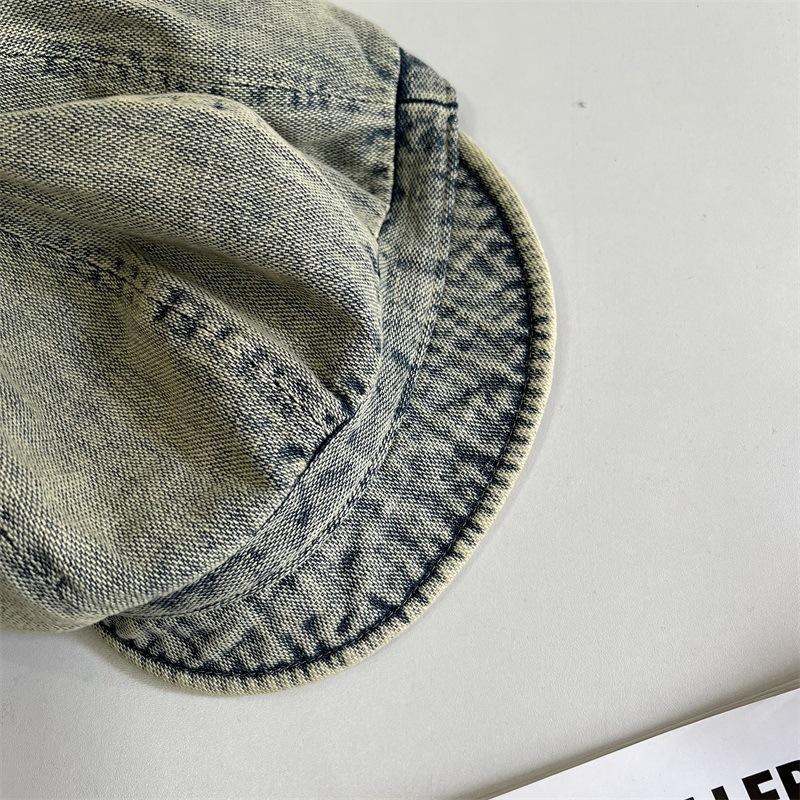 Washed and Old Denim Slim Short Brim Octagonal Hat Women's Spring and Autumn Sunshade Sunscreen Cloud Hat Fashion Hat