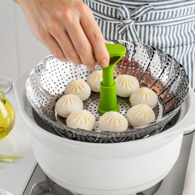 9Inches Stainless Steel Lotus Steaming Tray Pot Rack Foldable Food Steamer Kitchen Fruit Drain Basket Cooking Accessories
