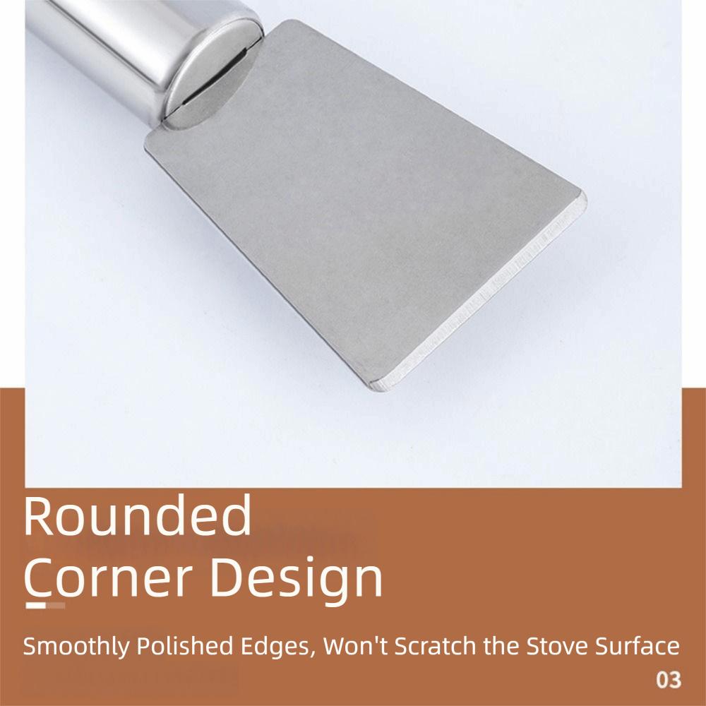 2Pcs Stainless Steel Ice Thawing Scraper Heavy-Duty Oil Stain Remover Glue Scraper  Stovetop