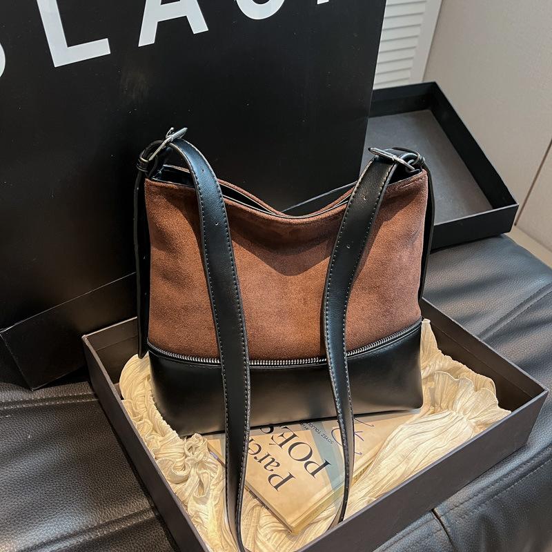 2025 Autumn New Bucket Bag Trendy Fashion Color Matching Portable Messenger Women's Bag Korean Niche Shoulder Messenger Bag