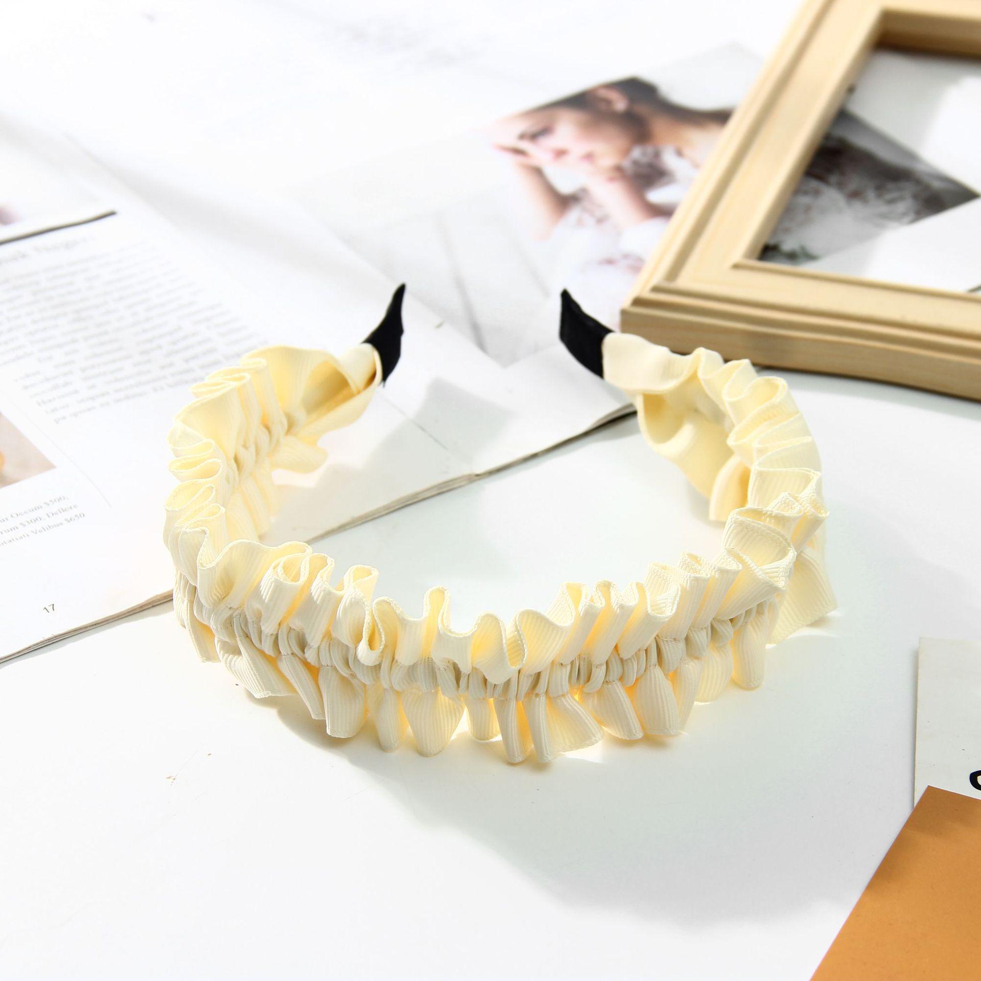 

Осень/Зима кружевная плиссированная черная сетчатая повязка на голову аксессуары для волос для женщин