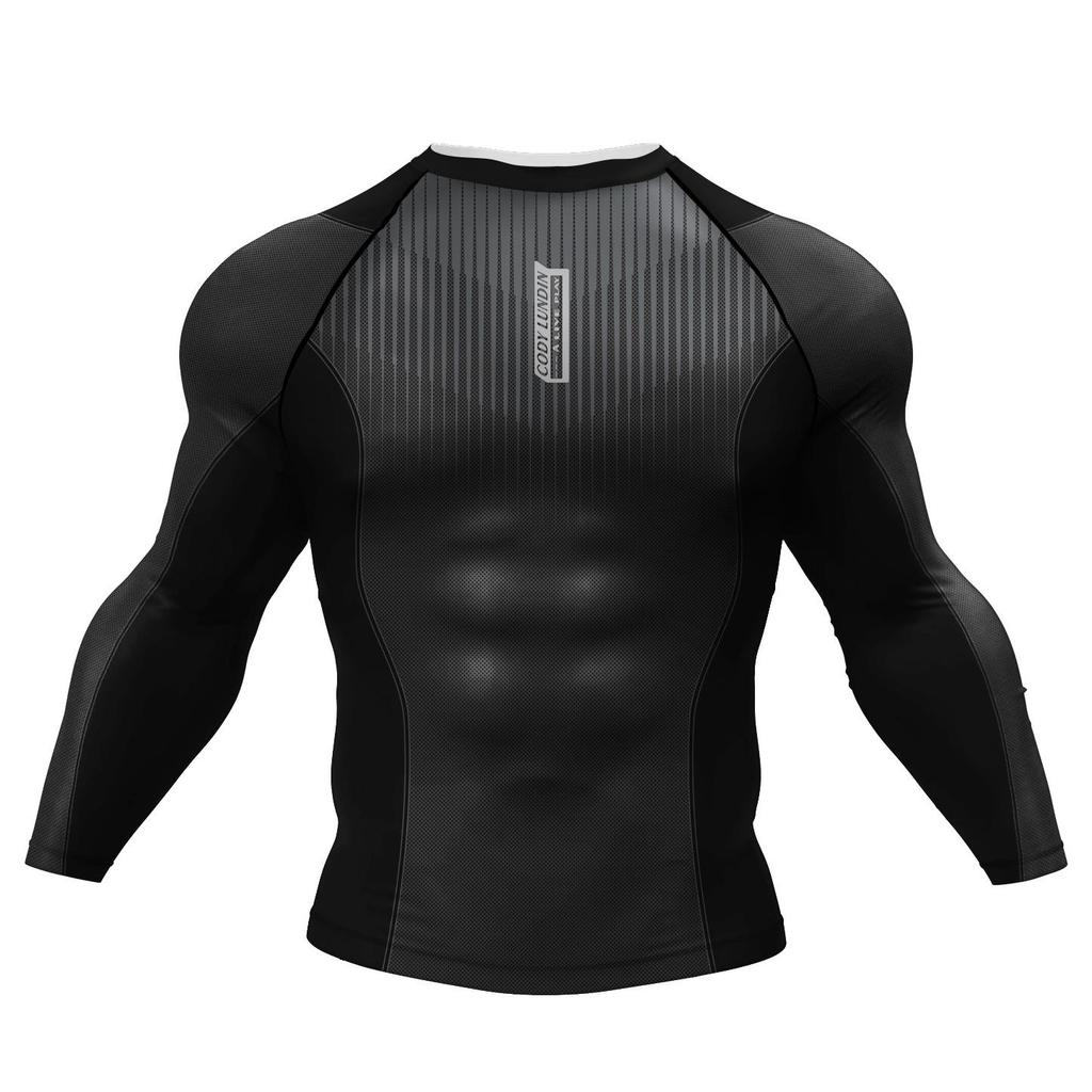 Digital Print Quick-Dry Long Sleeve Training Top - Autumn/Winter Running Tee