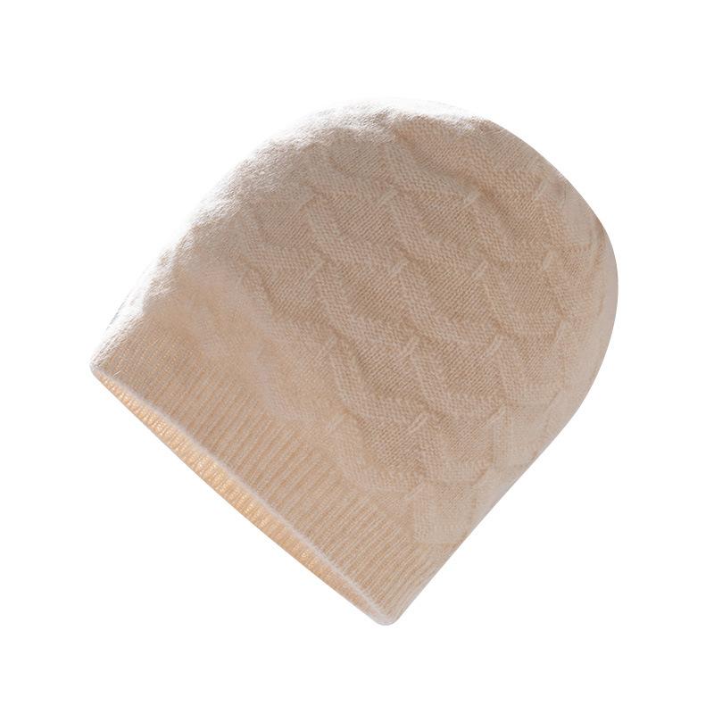 Autumn and winter new% pure cashmere hat women's knitted thickened fashion casual ear protectors hollow bag head hat