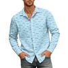 Men's Loose Fit Long Sleeve Shirt Hawaiian Style Casual Button Down Shirt with Spread Collar Suitable for Spring and Autumn