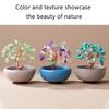 Colorful  Stone Wealth Tree Colorful Tea Bowl Base Home Desk Living Room  Decoration