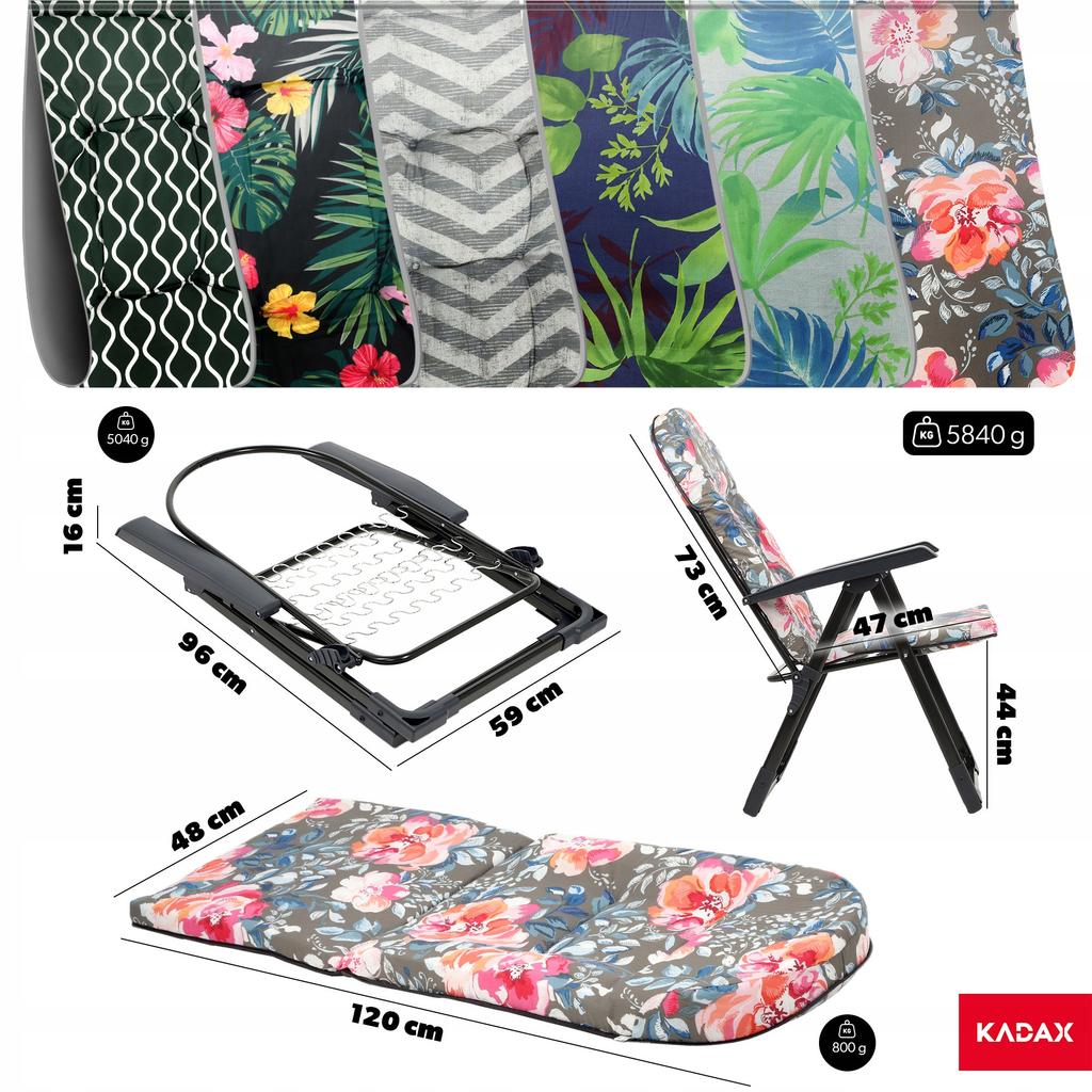 KADAX Garden Beach Chair Adjustable 110kg