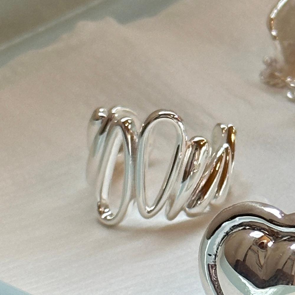 

925 Sterling Silver Rings for Women Men Couple Minimalist Handmade Simple Hollow Ring Party Jewelry Gift Prevent Allergy resizable