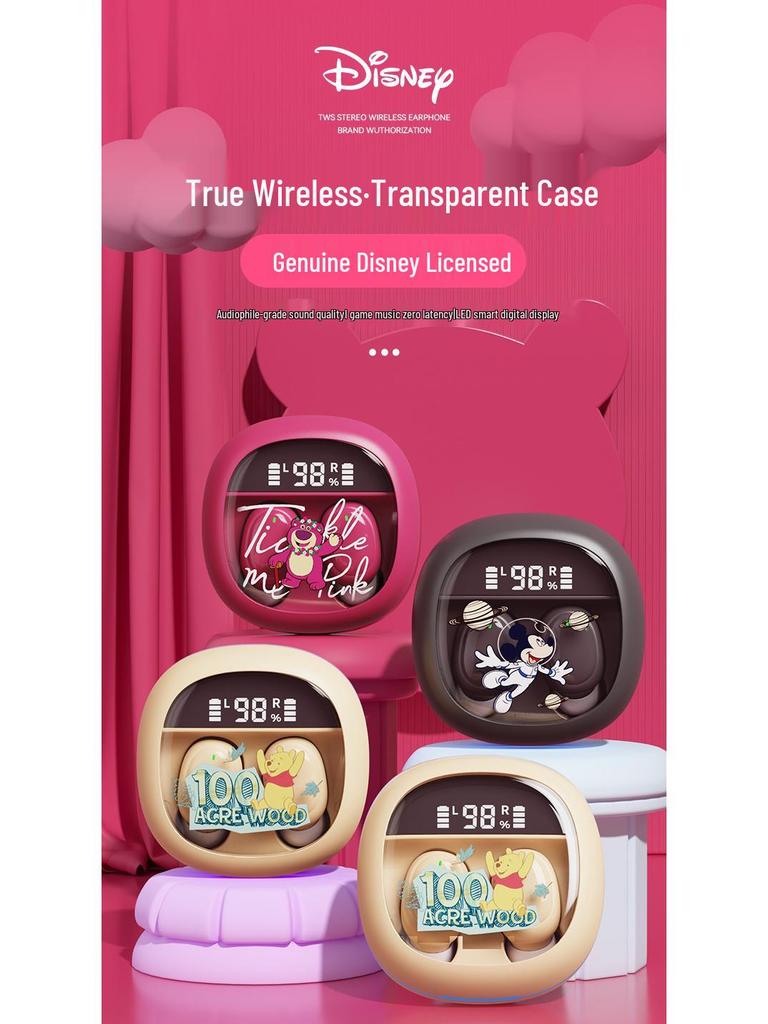 Disney Licensed M41 Wireless Bluetooth In-Ear Headphones with Digital Display - Cute and High-Value Audio Experience