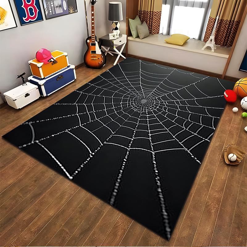 Black Spider Web Design Decorative Carpet for Living Room Floor Suitable for Use As an Anti-slip for Living Room Bedroom Sofas