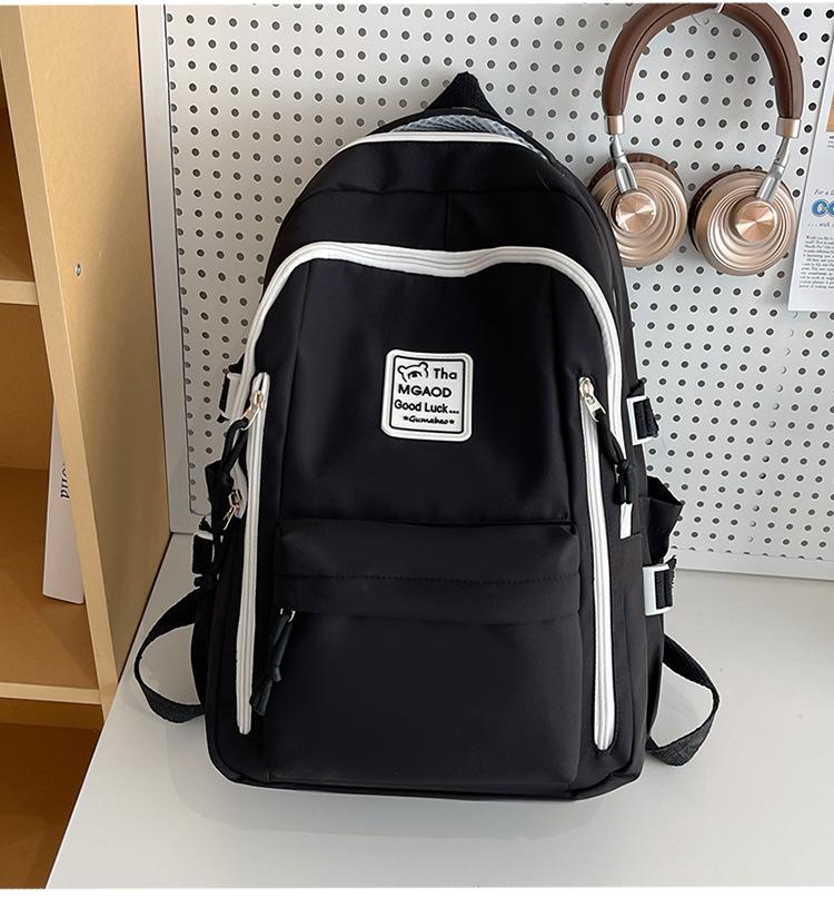 Student Schoolbag 2025 New Contrasting Color High-end Backpack Women's Large-capacity Casual Backpack