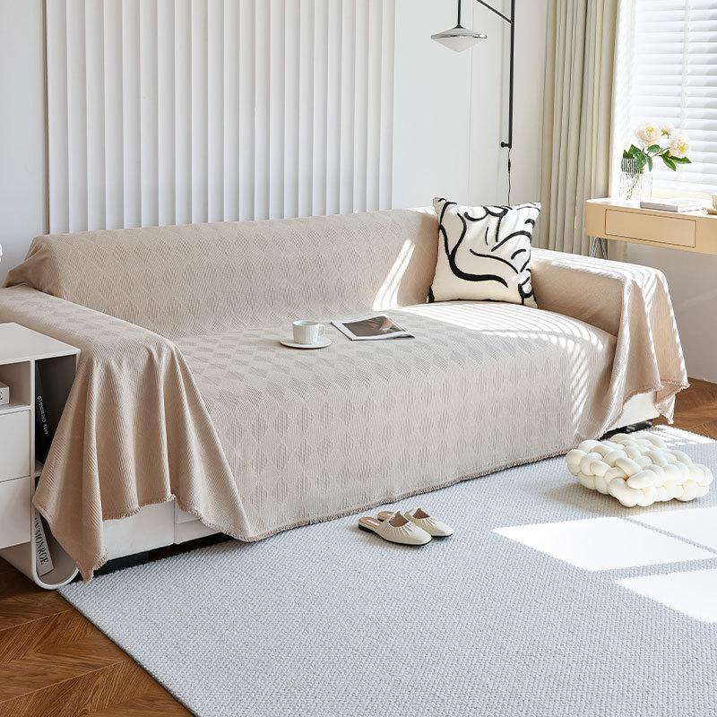 Solid Color Chenille Sofa Cover Cloth Living Room Sofa Full Cover Towel All-Season Universal Anti-Scratch All-Wrap Sofa Blanket
