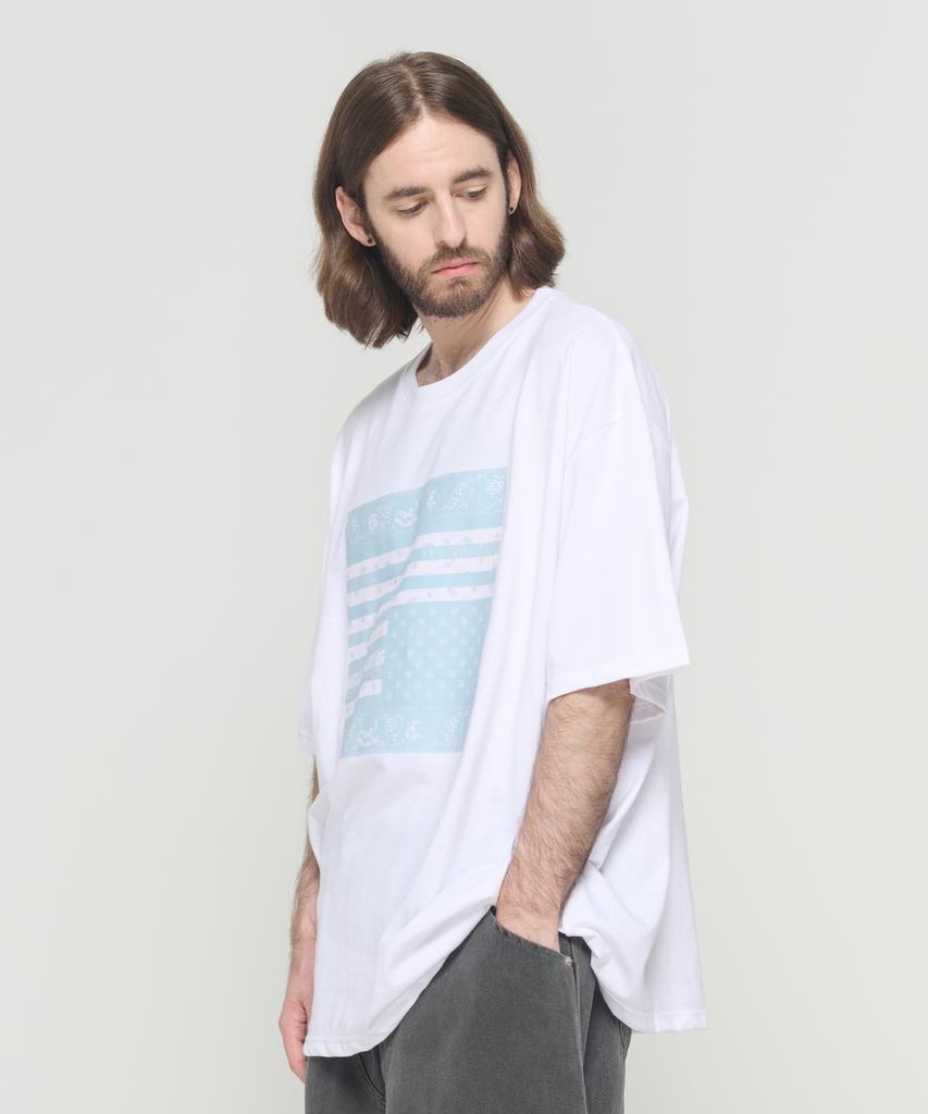 CARGOBROS (Big Size) American Paisley Street Short Sleeve T-Shirt (White)