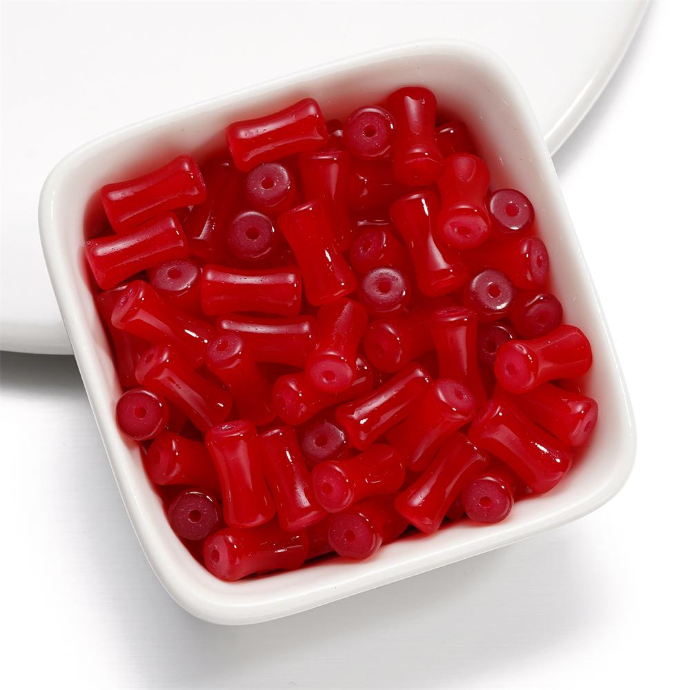 30Pcs 6.5x11.5mm Imitation Jade Bamboo Joint Charm Glass Loose Beads for DIY Handmade Jewelry Bracelet Necklace Making Supplies