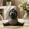 Creative Hippo Yoga Figurine Home Decoration Cute Animal Yoga Ornament Resin Hippo Figurine Desktop Decoration Funny Gift