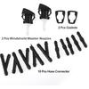 Windshield Washer Nozzle for Dodge Avenger 2008-2011 Front W/ 5 Pcs Y Hose Connector Car Black,White Plastic 1 Set