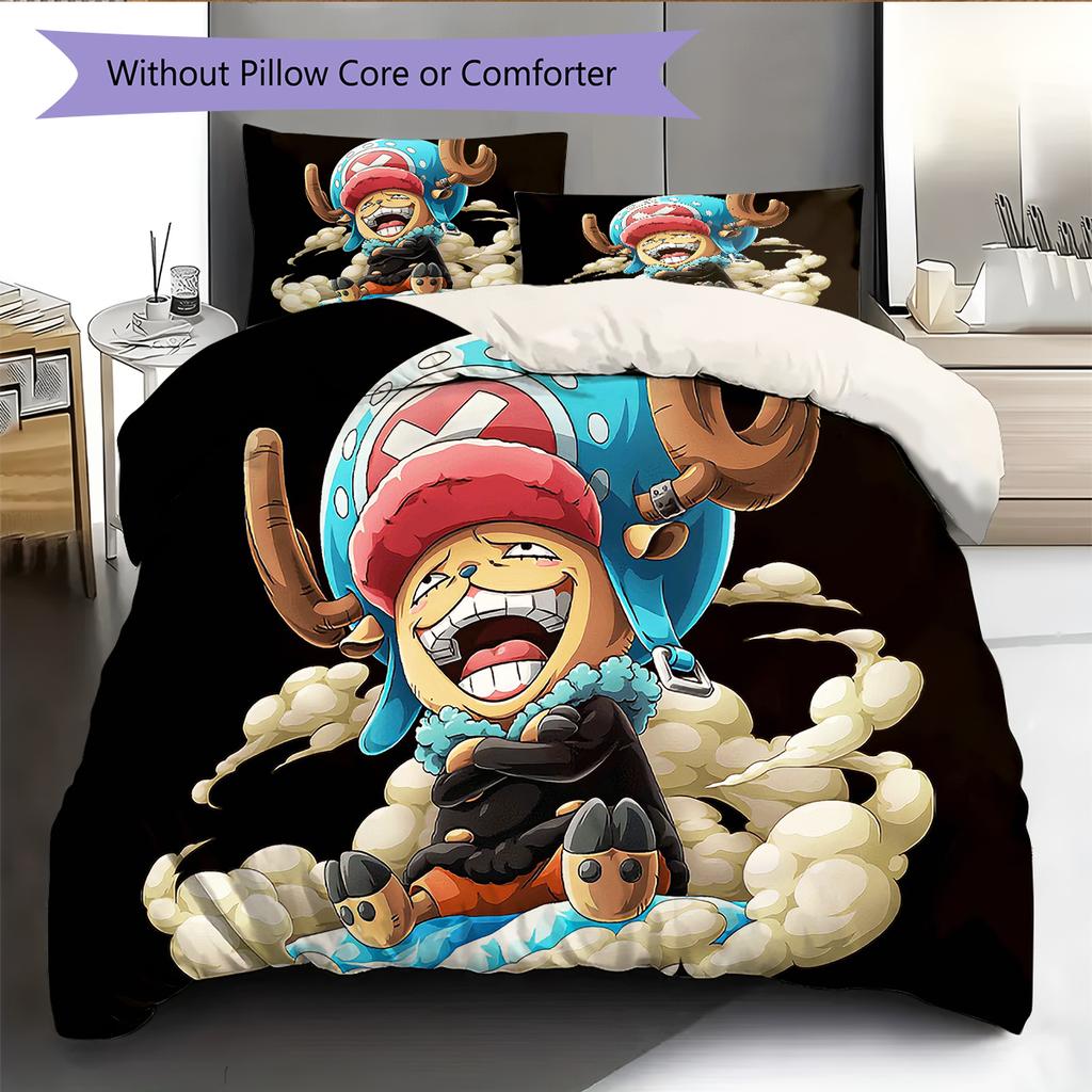 Cartoon Pattern Bedding Quilt Set Quilt Cover Pillowcase Home Decoration Birthday Gift (1 * Duvet Cover + 2 * Pillowcase, Without Core)