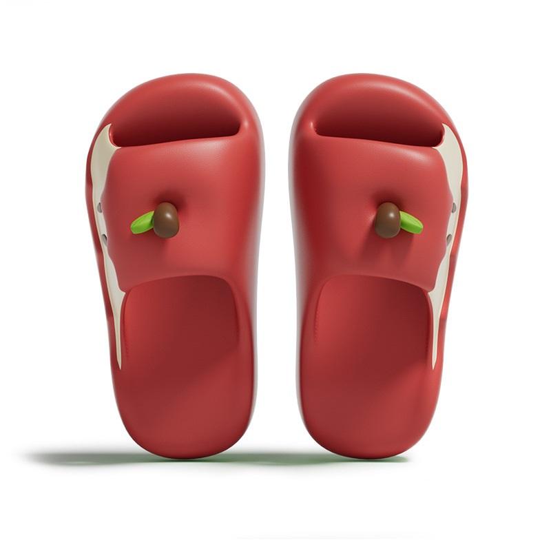 Modne kapcie jabłka nowość Ins damskie letnie śmieszne buty 45 kobieta bezzapachowe kapcie EVA damskie owocowe klapki domowe plażowe kapcie