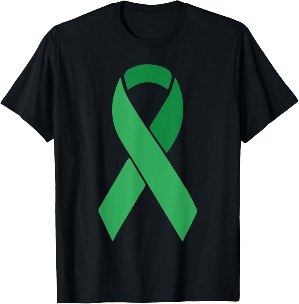 Green Ribbon Unisextal Health Awareness Illness Support TShirt Custom Printed Graphic T Shirts Funny Shirt Camiseta Hombre