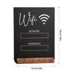 Segno Wifi Pannello Acrilico 3D con Base in Legno Segnaletica Negozio Pubblico Tavolo Wifi Ristorante Per Scrittura a Mano Account e Password
