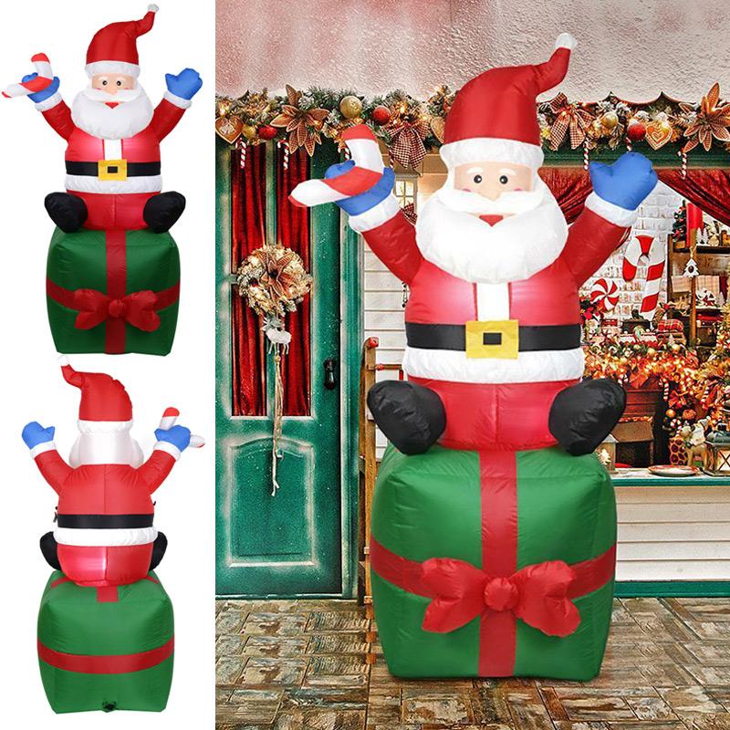 Christmas Inflatable LED Lights Santa Claus Ornament Cartoon Model Decor Home Outdoors Christmas New Year Decor