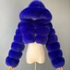 Womens Short Faux Fur Coat Hooded Zip Slim Fit Warm Fox Jacket Winter