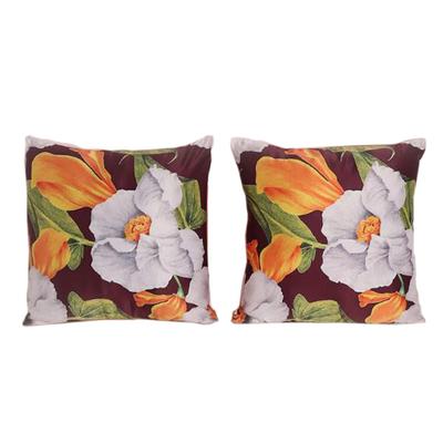 KOKO MAISON INC. Kissenbezug mit Blumenmuster und Polystain (2er-Pack) | Klappenverschluss | Digitaldruck