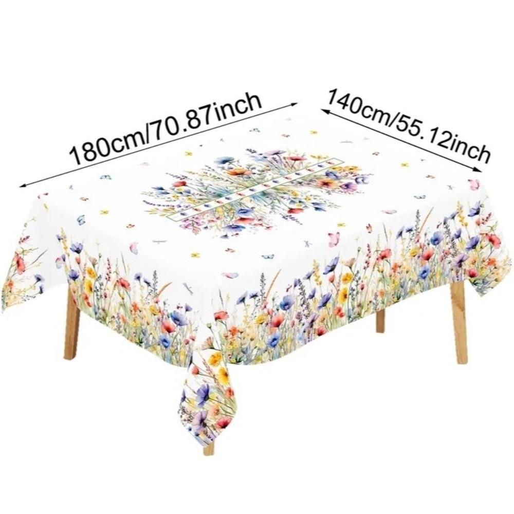 Flower Printed Polyester Tablecloth Country Rooster Washable Rectangle Tablecloth Stain Resistant Waterproof Round Table Cloth