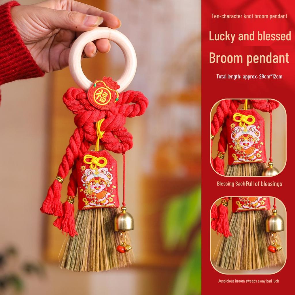 2026 Year of the Horse Spring Festival Chinese Knot Door Hanger - Wanzi Knot Ornament for Festive Atmosphere
