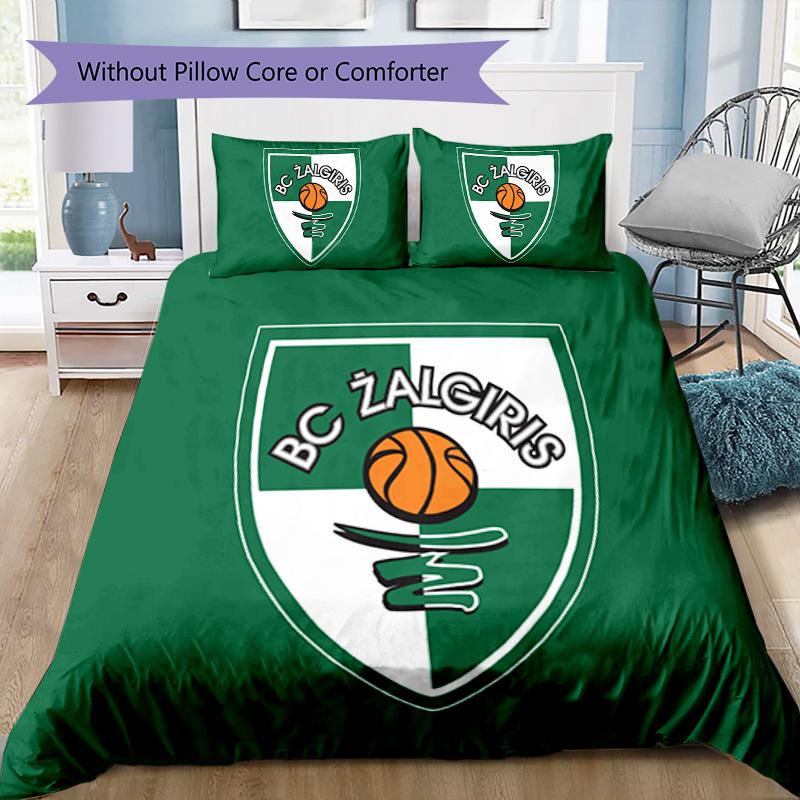 Kauno Zalgiris Muster Bettwäsche, Steppbett Set Bettbezug Kissenbezug Zuhause Geburtstagsgeschenk (1 Bettbezug + 2 Kissenbezüge, ohne Füllung)