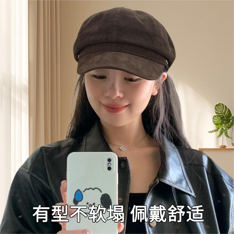 Autumn and winter high quality British style beret children fashion casual big head circumference octagonal hat retro temperament painter hat