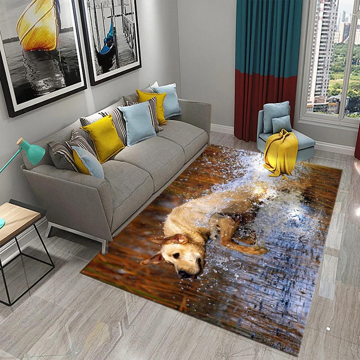 

Golden Retriever Carpet Kawaii Dog Rug Pet Puppy Rectangle Area Rugs Animal Pattern Yoga Mats Bedroom Living Room Decor Door Mat 40x60cm