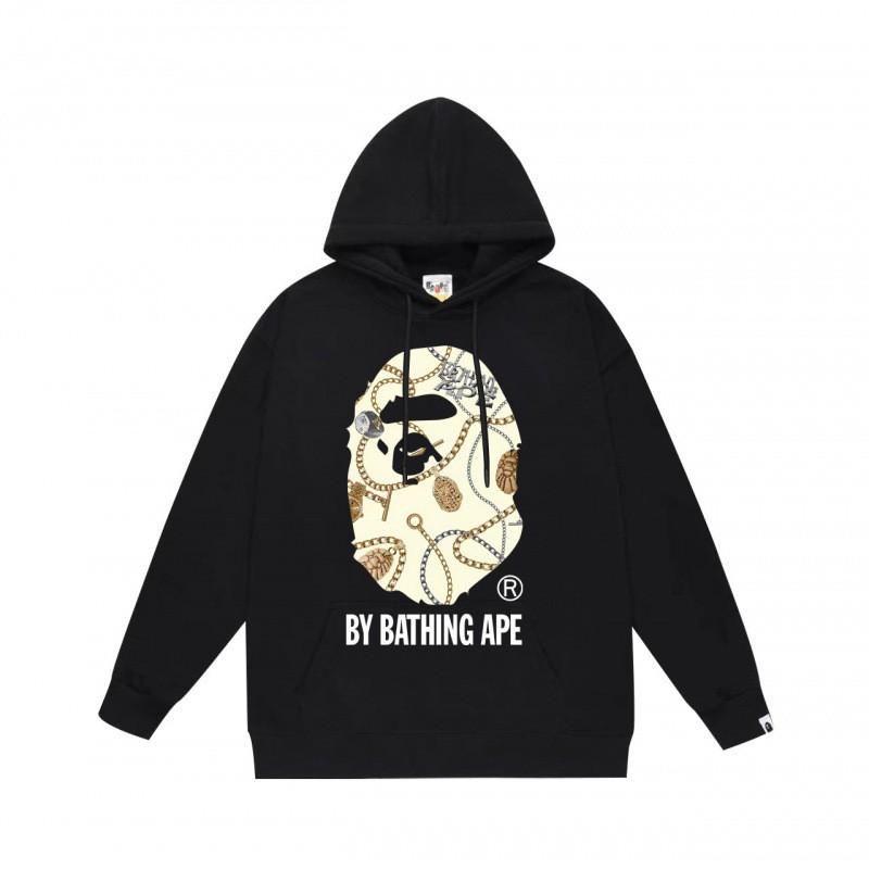 Mens Womens Streetwear Hoodie With Japanese Style Bape Print Loose Fit Cotton Pullover Winter