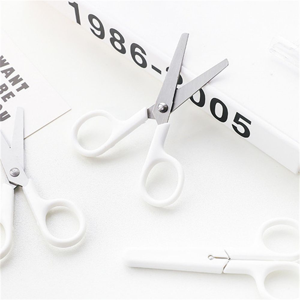 with Cover for Paper Mini Stainless Steel White Tiny Scissors Scissor Office Scissor White Color