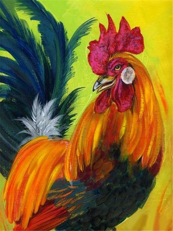 

Петух DIY 5D алмазная живопись полный круглый дрель стразы курица животное Алмазная вышивка крестиком мозаика подарок ручной работы Full Round 20x30CM