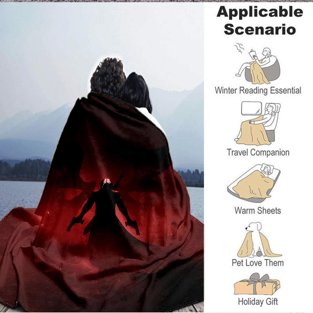1pc Devil Wings Soft Comfortable Blanket Digital Print, All Season Multipurpose Knit Fabric Bedding, Office, Sofa Home Decor Blanket