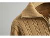 Women's Versatile Autumn/Winter Half-Zip Knit Top and Wide-Leg Pants Set