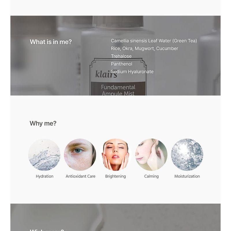 dear, klairs Fundamental Ampule Mist Bundle Set