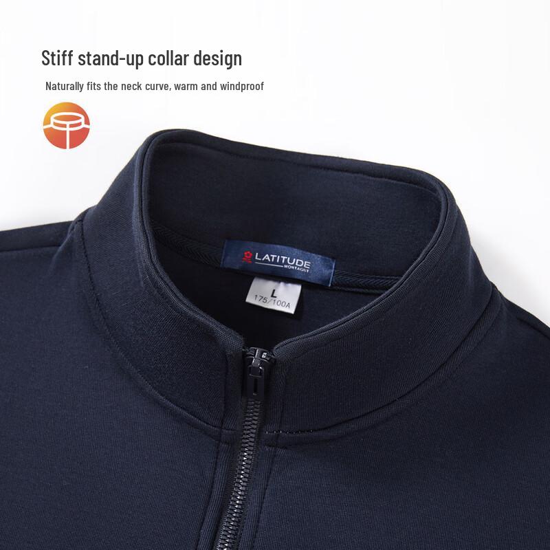 MONTAGUT Men's Stand Collar Windproof Full-Zip Sweatshirt
