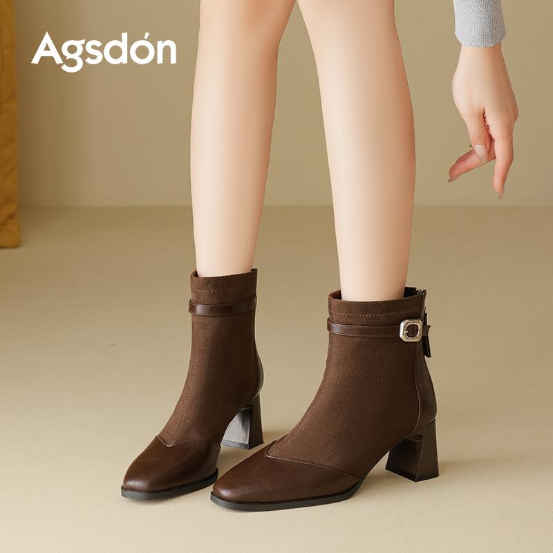 Augusden Women's Vintage Pointed Toe Chelsea Ankle Boots, Autumn 2025 Collection