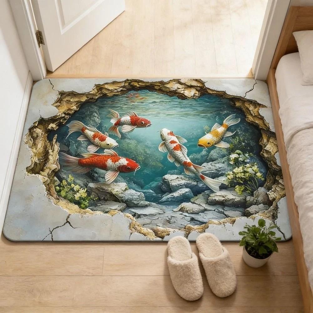 3D Optische Täuschung Fußmatte Rutschfest Schlafzimmer Türteppich Kreativität Badezimmer Teppich Heimdekoration